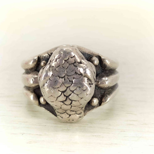 エーアンドジー A&G 925刻印 Viper Head シルバーリング メンズ  24号